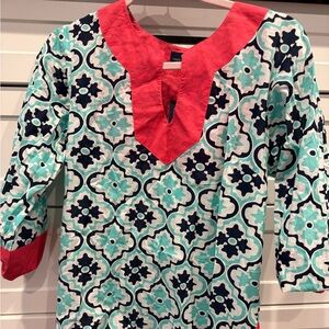 Simply Southern Red and Blue Patterned Swim Coverup